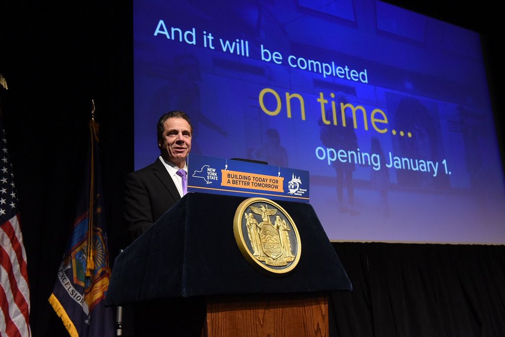 Governor Andrew Cuomo announcing the Second Avenue Subway <a href="http://gothamist.com/2016/12/19/second_avenue_subway_coming_soon.php#photo-1">will open on January 1, 2017</a><br>